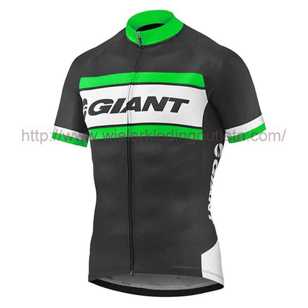 2017 Giant vert en zwart Fietsshirt Korte Mouw Goedkoop 201717478