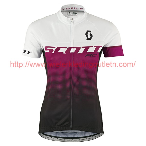 2017 Scott Femmes wit violett Fietsshirt Korte Mouw Goedkoop 201717574