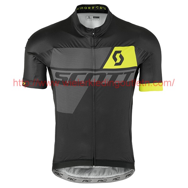 2017 Scott zwart geel Fietsshirt Korte Mouw Goedkoop 201717575