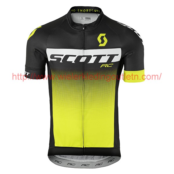 2017 Scott Rc zwart wit geel Fietsshirt Korte Mouw Goedkoop 201717592