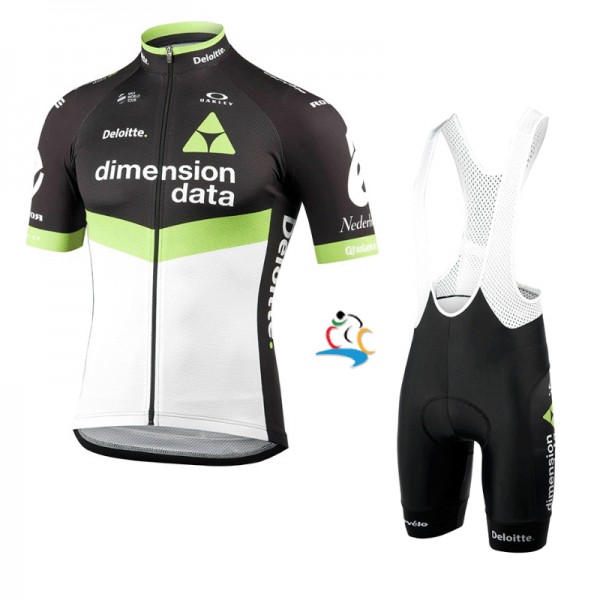 Dimension Data 2017 Wielerkleding Wielershirt Korte Mouw+Korte Fietsbroeken Bib 17041845