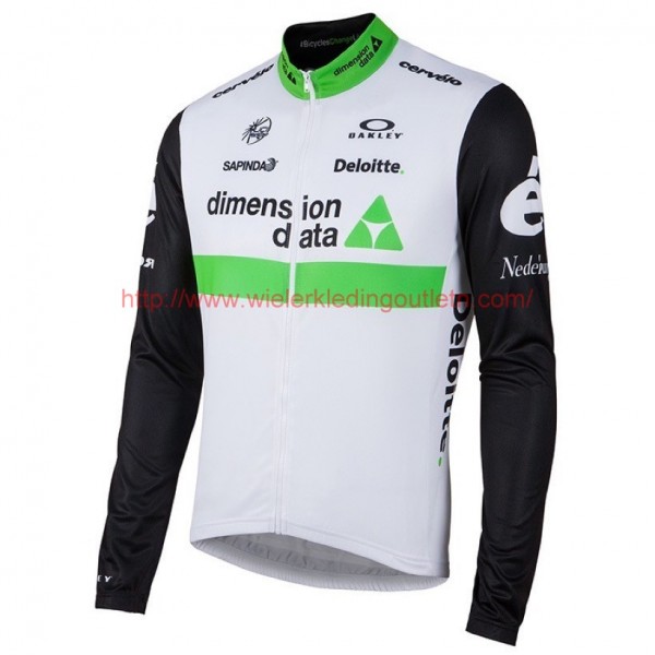 2016 Team Dimension Date wit Wielerkleding Wielershirt lange mouw 213585