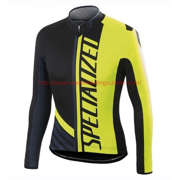 2016 Specialized Pro Team SZK zwart-groen Fluo Wielerkleding Wielershirt lange mouw 213727