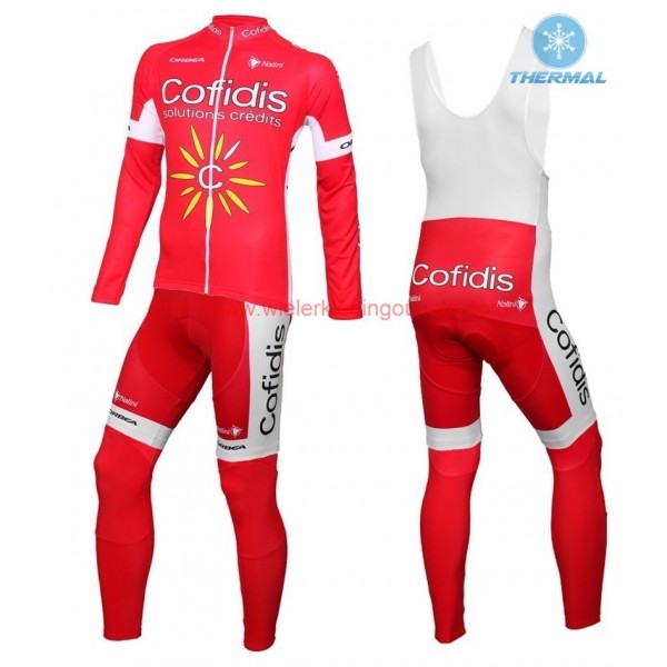 2016 Cofidis Team Winter Set Wielerkleding Wielershirt lange mouw+Lange fietsbroeken Bib 213567