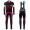 2016 Santini Interactive 30 zwart-rood Winter Set Wielerkleding Wielershirt lange mouw+Lange fietsbroeken Bib 213642