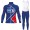 2017 FDJ Blauw Wielerkleding Wielershirt lange mouw+Lange fietsbroeken Bib 17041837