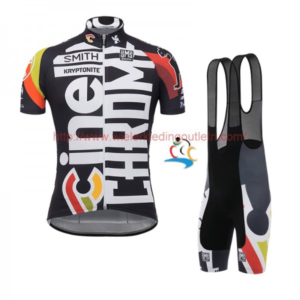 2017 CINELLI CHROME zwart Fietskleding Wielershirt Korte Mouw+Korte Fietsbroeken Bib 201717713