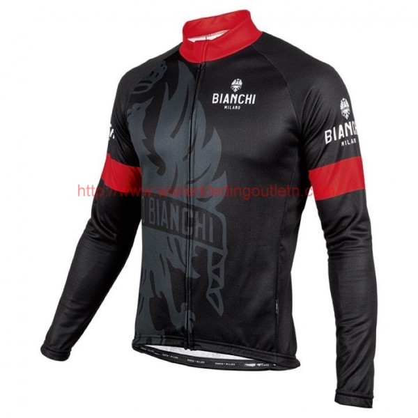 2016 Bianchi Milano Sorisole zwart-rood Wielerkleding Wielershirt lange mouw 213530