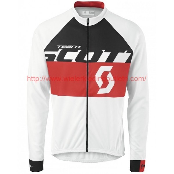 2015 Team Scott wit/zwart/rood Wielerkleding Wielershirt lange mouw 213509