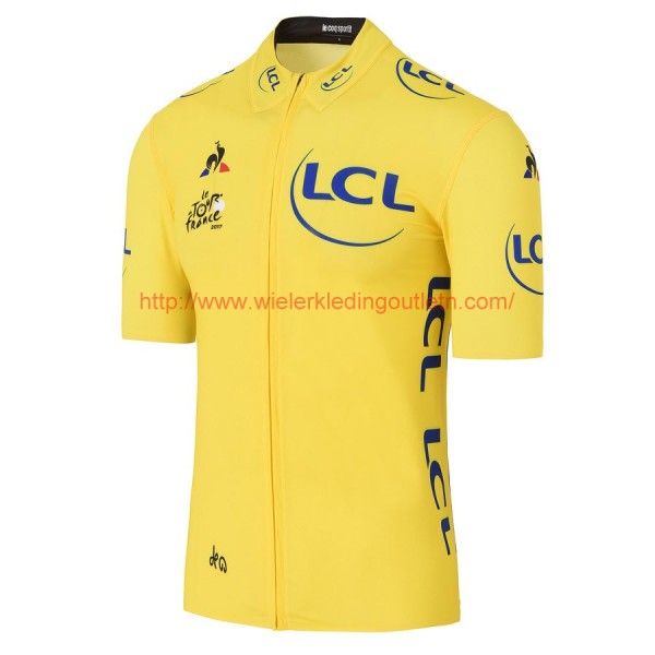 2017 Tour de France geel Fietsshirt Korte Mouw Goedkoop 20176958