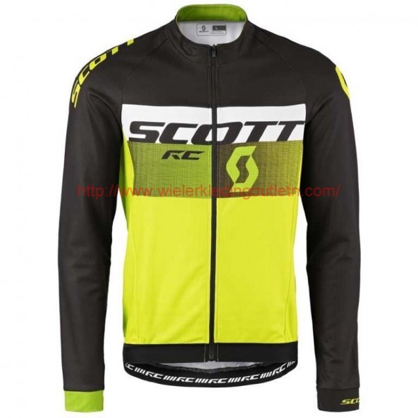 2016 Scott RC zwart-wit-groen Fluo Wielerkleding Wielershirt lange mouw 213679