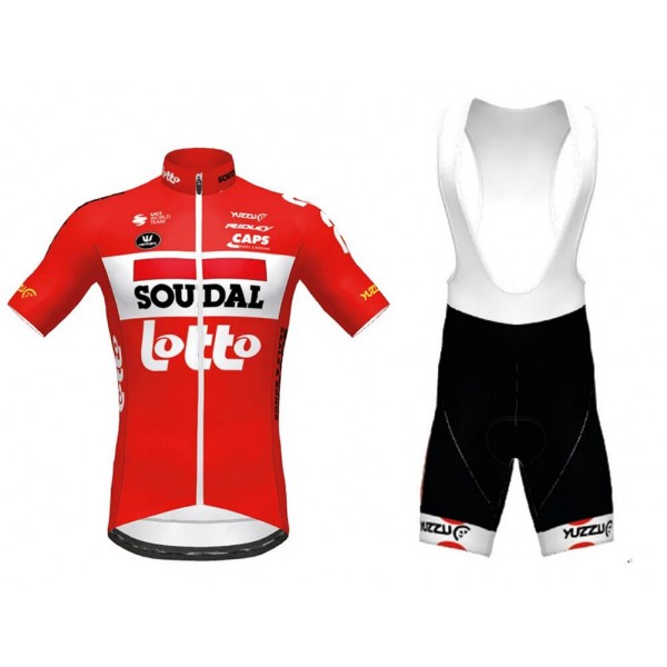 Lotto Soudal 2020 TdF Fietskleding Wielershirt Korte Mouw+Korte Fietsbroeken Bib rouge Wit MQ4SP