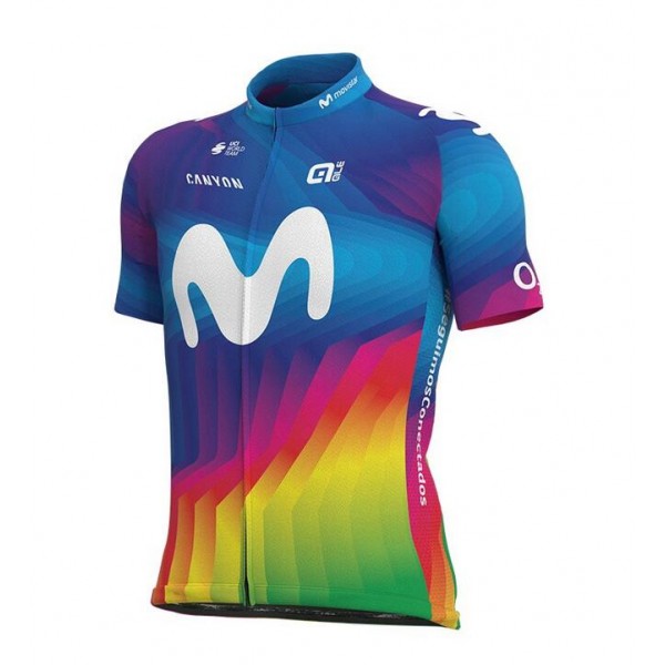 2020 MOVISTAR TEAM Strade Bianche Fietsshirt Korte Mouw 221ET