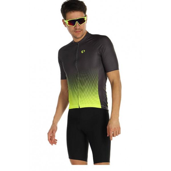 PEARL IZUMI Attack Fietskleding Wielershirt Korte Mouw+Korte Fietsbroeken Bib Geel Grijs JCSIU