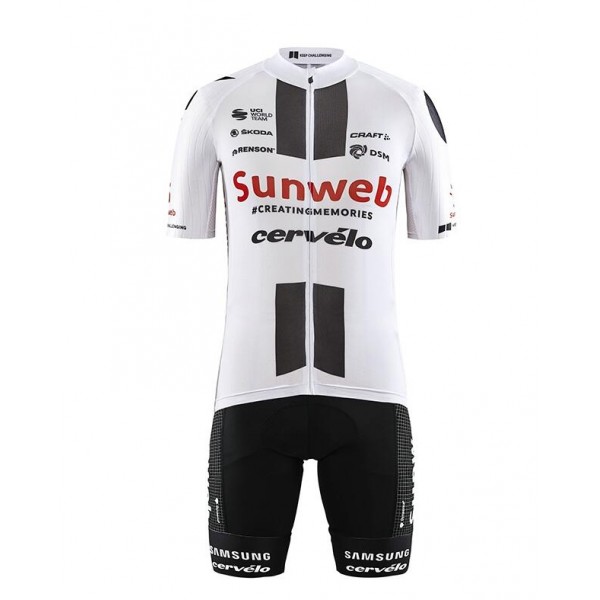 2020 Team Sunweb Fietskleding Wielershirt Korte Mouw+Korte Fietsbroeken Bib R8L1X