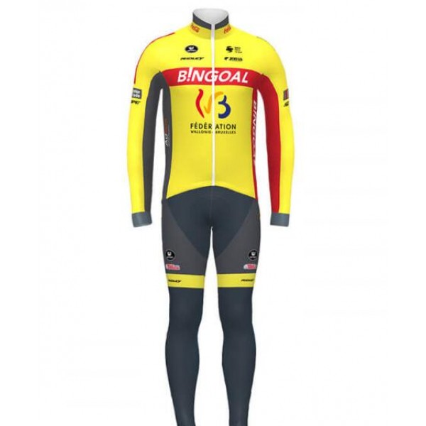 Wallonie Bruxelles 2020 Fietskleding Set Wielershirts lange mouw+fietsbroek lang met T07U9