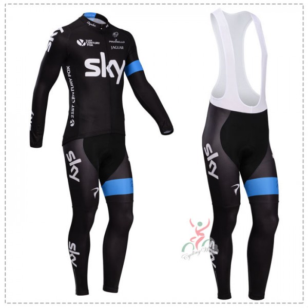 Sky 2014 Fietskleding Fietsshirt Lange Mouwen+lange fietsbroeken Bib 1340