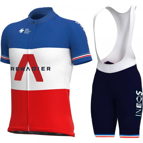 Fdj 2021 France INEOS Grenadier Fietskleding Fietsshirt Korte Mouw+Korte Fietsbroeken Bib 2021021