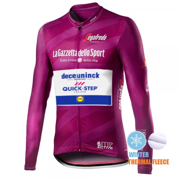 Winter Thermal Fleece Mannen Giro D-italia Quick Step 2021 Fietskleding Fietsshirt Lange Mouw 2021065