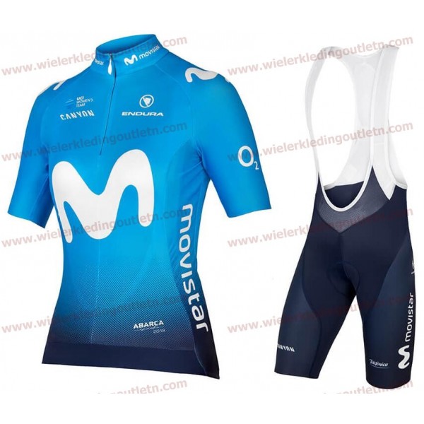 MOVISTAR TEAM 2018 Dame Wielerkleding Set Wielershirt Korte Mouw+Fiets Koersbroek 1114w