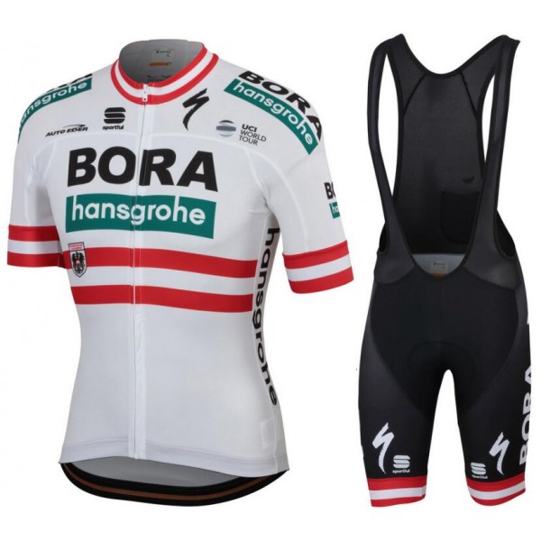 Bora Hansgrohe 2019 Austrian champion Fietskleding Set Fietsshirt Korte Mouw+Korte fietsbroeken Bib 190224020