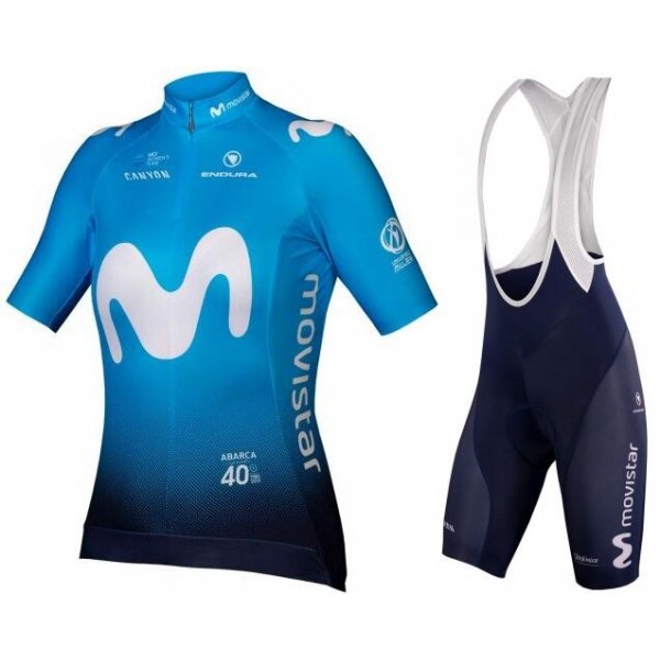 MOVISTAR 2019 Dames Fietskleding Set Fietsshirt Korte Mouw+Korte fietsbroeken Bib 19040789