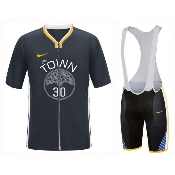 Golden State Warriors Stephen Curry 2019 Fietskleding Set Fietsshirt Korte Mouw+Korte fietsbroeken Bib 190224108