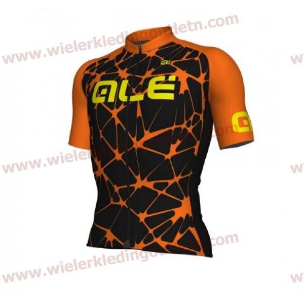 ALE SOLID Cracle orange Wielershirt Korte Mouw A2018978