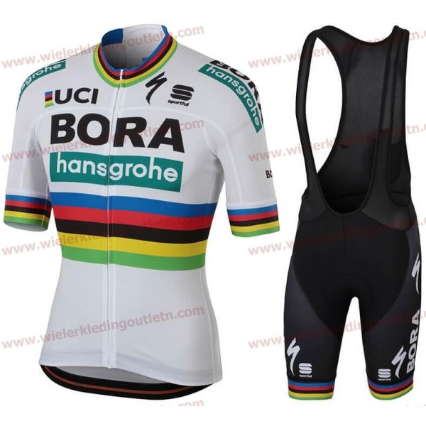 BORA- hansgrohe World Champion Team 2018 Wielerkleding Set Wielershirt korte mouwen+Fiets Koersbroek D116