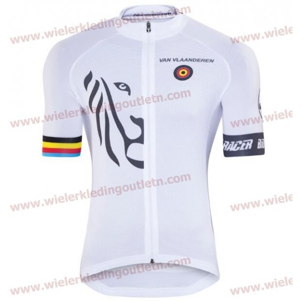 Bioracer Van Vlaanderen Wit Zwart 2018 Wielershirt korte mouwen 18A0090