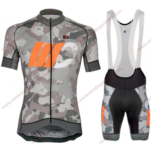 Cipollini Prestige Camo Grijs oranje Wielerkleding Set Fietsshirt Korte Mouw+Fiets Koersbroek 18C10289