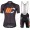 Cipollini Prestige Zwart oranje Wielerkleding Set Fietsshirt Korte Mouw+Fiets Koersbroek 18C10296