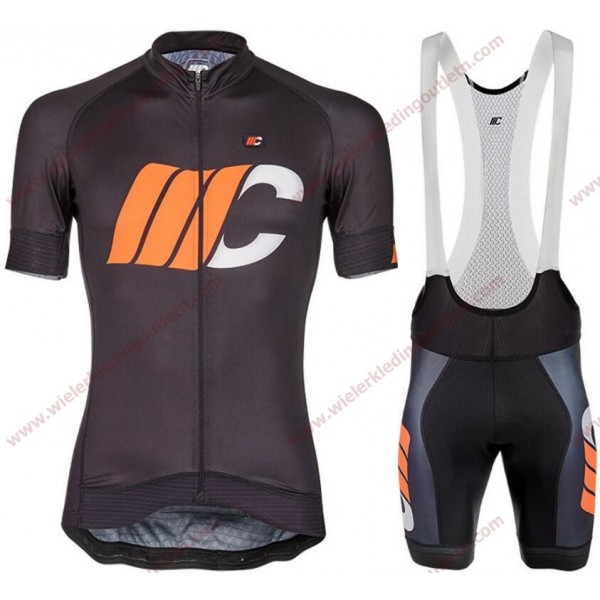 Cipollini Prestige Zwart oranje Wielerkleding Set Fietsshirt Korte Mouw+Fiets Koersbroek 18C10296