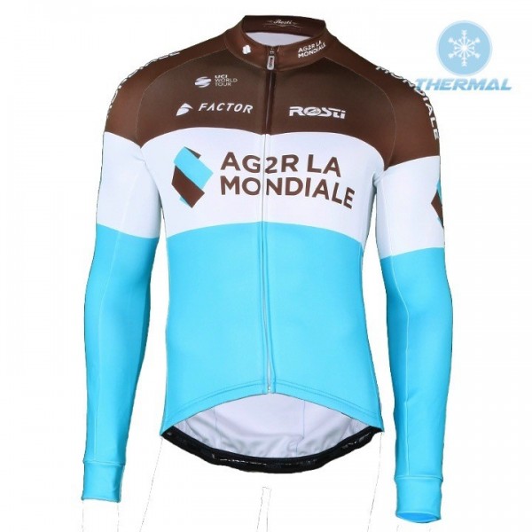 2018 AG2R La Mondiale Profteam Fietsshirt lange mouw Winter UD0qF