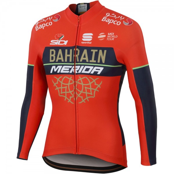 2018 Profteam Merida Bahrain rood Wielershirts lange mouw DEQYe