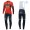 2018 Profteam Merida Bahrain rood winterset Wielerkleding Set Wielershirts lange mouw+fietsbroek lang met zeem FiwZn