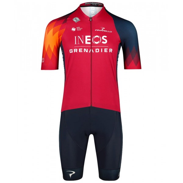 INEOS GRENADIERS 2023 ICON wielershirt met korte mouwen (lange ritssluiting) professioneel wielerteam