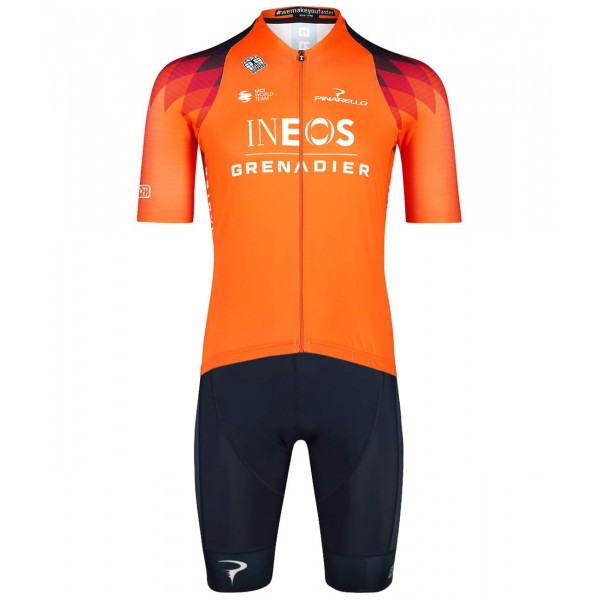 INEOS GRENADIERS 2023 trainingseditie ICON wielershirt met korte mouwen (lange ritssluiting) professioneel wielerteam