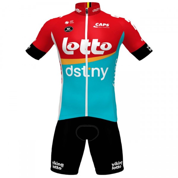 Lotto Dstny 2023 wielerset (shirt met korte mouwen + koersbroek) professionele wielerploeg