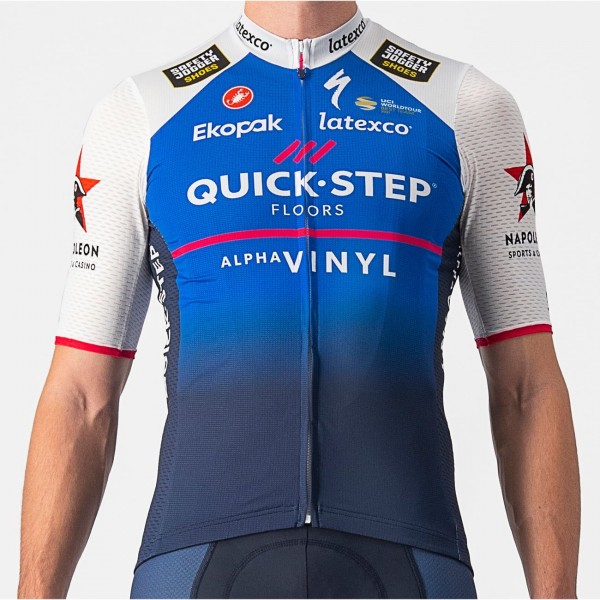 Quick Step Alpha Vinyl 2022 Competizione wielershirt met korte mouwen professioneel wielerteam