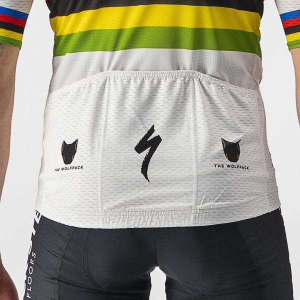 Quick Step Alpha Vinyl Road Wereldkampioen Rainbow Jersey 2022 Competizione wielershirt met korte mouwen professioneel wielerteam