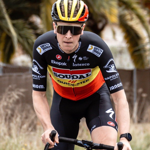 Soudal Quick-Step Belgisch Kampioen 2023 Competizione wielertrui met korte mouwen professioneel wielerteam